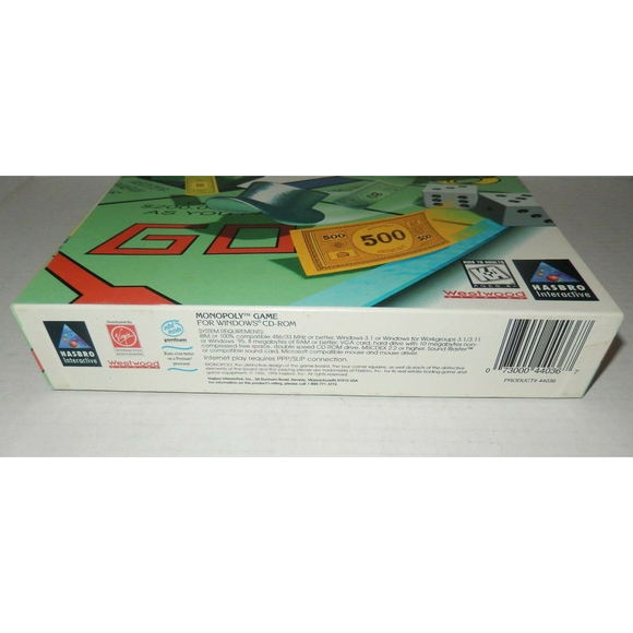 Vintage 1996 Monopoly CD ROM Big Box PC Collector Video Game Windows - Picture 3 of 7